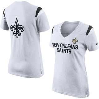 NIKE Womens New Orleans Saints Fan Top V Neck Short Sleeve T Shirt   Size: Xl,