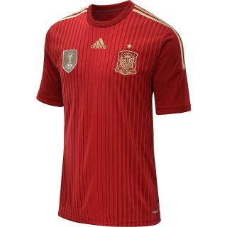 adidas Mens Spain Home Replica Soccer Jersey   Size Xl, Red/gold