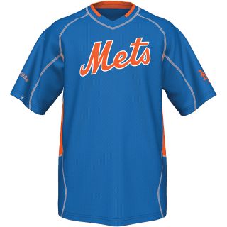 MAJESTIC ATHLETIC Mens New York Mets Fast Action V Neck T Shirt   Size Small,