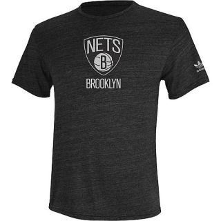 adidas Mens Brooklyn Nets Originals Big Better Logo Tri Blend Short Sleeve T 