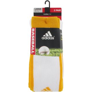 adidas Rivalry Baseball Stirrup Socks   Size: Small, White/collegiate Gold