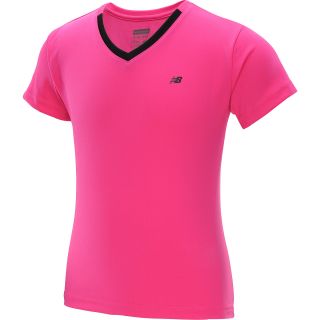NEW BALANCE Girls Aerial Short Sleeve T Shirt   Size: Medium, Pink