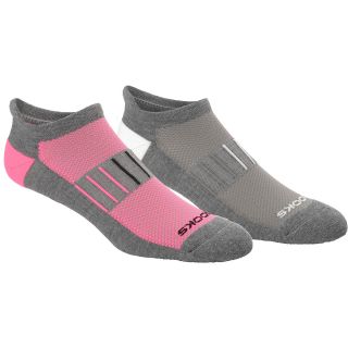 BROOKS Training Day Low Cut Socks   2 Pack   Size: Medium, Grey/white/pink