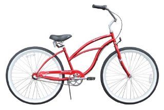 Women's Urban Lady 3 Speed Beach Cruiser Bike Color: Red : Cruiser Bicycles : Sports & Outdoors