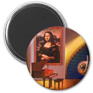 Mona Lisa Music Art. Mona Lisa Products by Lenny Refrigerator Magnets