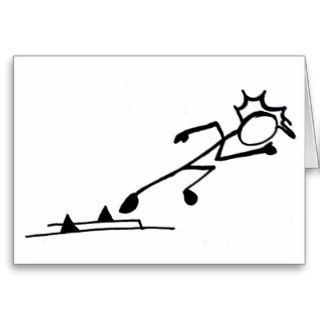 Sprinter Stickman Track and Field Greeting Cards