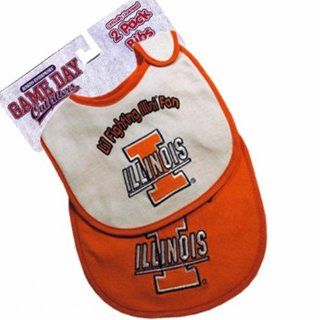 NCAA Illinois Fighting Illini Infant Bib 2 Pc Set  Infant And Toddler Sports Fan Apparel  Sports & Outdoors