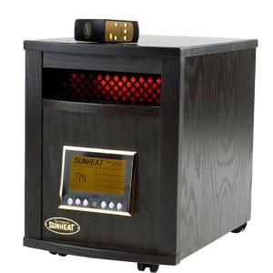 SUNHEAT 17.5 in. 1500 Watt Infrared Electric Portable Heater with Remote Control and Cabinetry   Black DISCONTINUED SH 1500RC Black