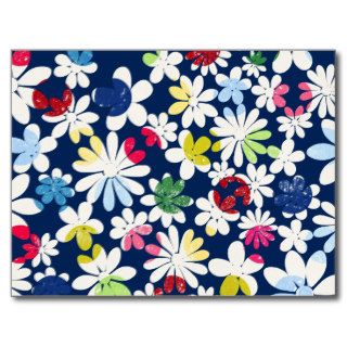 Contemporary Floral Pattern Postcard