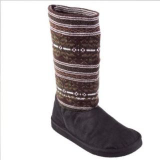 Journee Collection Womens Fair Isle Knit Sweater Boots (5.5, Brown): Shoes