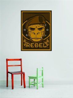 DAYCARE CLASSROOM Monkey Rebel Animal Boy Girl Kids Childrens Picture Art Graphic Design Mural Vinyl Wall   Best Selling Cling Transfer Decal Color 536Size : 30 Inches X 50 Inches   22 Colors Available   Wall Decor Stickers