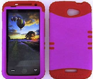 For Htc One X S720e Neon Hot Pink Heavy Duty Case + Red Rubber Skin Accessories: Cell Phones & Accessories