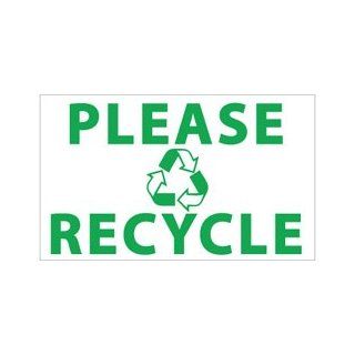 NMC BT537 Motivational and Safety Banner, Legend "PLEASE RECYCLE" with Graphic, 60" Length x 36" Height, Vinyl, Green on White: Industrial Warning Signs: Industrial & Scientific