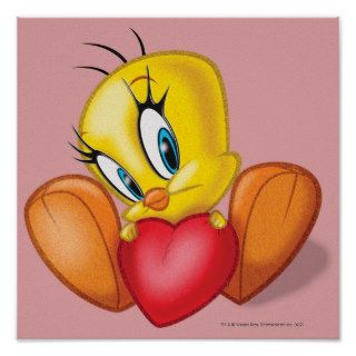 Tweety Holding Heart Poster