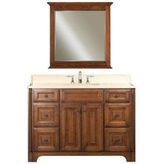 Water Creation Spain 48 in. Vanity in Classic Golden Straw with Marble Vanity Top in Sahara and Matching Mirror SPAIN 48C