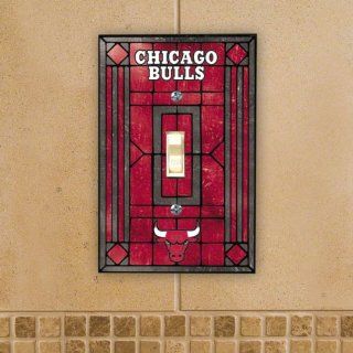 NBA Chicago Bulls Art Glass Switch Plate Cover   Red : Bulls Light Switch : Sports & Outdoors