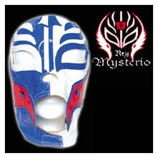 REY MYSTERIO BLUE & WHITE MASK KID SIZED REPLICA WRESTLING MASK: Sports & Outdoors