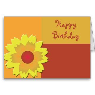 Sunflower Color Block Happy Birthday Card