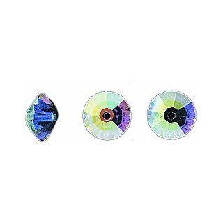 Swarovski Elements 20 Pack Rondelle Beads, Aurora Borealis Finish, 3 by 6mm, Crystal