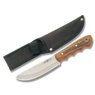 Frost Cutlery & Knives BVR542PW Beaver Creek Skinner Fixed Blade Knife with Finger Grooved Brown Pakkawood Handles : Hunting Knives : Sports & Outdoors