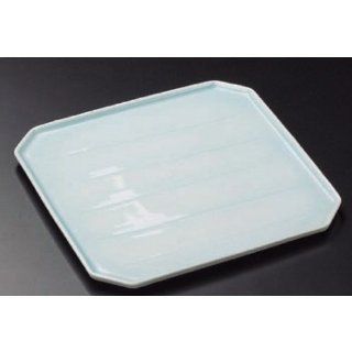 sushi plate kbu240 11 542 [10.24 x 10.24 inch] Japanese tabletop kitchen dish Angle blue white porcelain platter Tsunokiri square plate [26x26cm] Japanese restaurant inn restaurant business kbu240 11 542: Kitchen & Dining