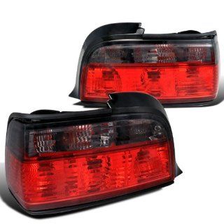Bmw E36 3 Series 2 Door 318I 325I 328I M3 Red Smoked Tail Lights Lamps Pair: Automotive