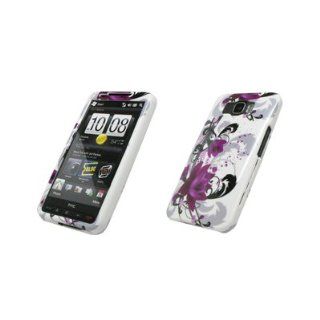 Premium Purple Flowers Design Snap On Cover Hard Case Cell Phone Protector for HTC HD2 [Accessory Export Brand Packaging]: Cell Phones & Accessories