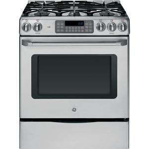 GE 30 in. 5.4 cu. ft. Gas Range with Self Cleaning Convection Oven in Stainless Steel CGS975SEDSS