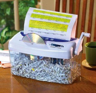 Collections Etc   3 In 1 Hand Crank Paper Shredder : Office Products