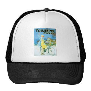 Vintage Triumph Cycles Bicycle Poster Mesh Hat