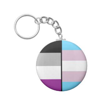 Asexual and Trans Flag Key Chain