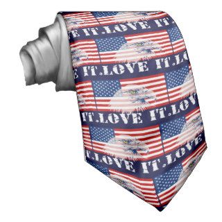 Patriotic American Bald Eagle & US Flag Necktie