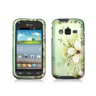 Green Flower Hard Cover Case for Samsung Galaxy Rugby Pro SGH I547: Cell Phones & Accessories