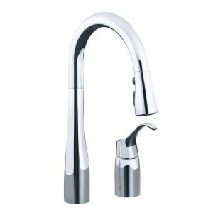 KOHLER Simplice Single Handle Pull Down Sprayer Kitchen Faucet in Polished Chrome K 649 CP
