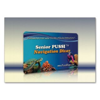 "Senior PUSSI Navigation Diver" Certification Card Business Card