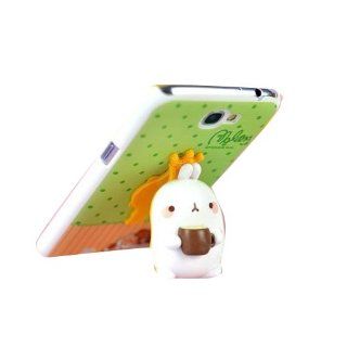 Samsung Galaxy Note II Case   Green Dot and Light Orange with 3D Cute Rabbit and Coffee (Package includes: Anti dust Plug Stopper): Cell Phones & Accessories