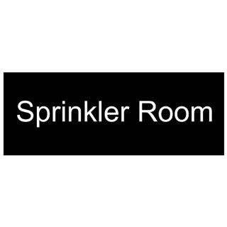 Sprinkler Room White on Black Engraved Sign EGRE 567 WHTonBLK : Business And Store Signs : Office Products