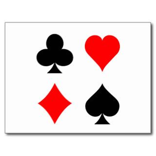 Blackjack / Poker Card Suits: Vector Art: Post Card
