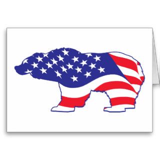 Patriotic Grizzly Greeting Card