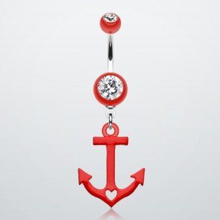 RED ANCHOR NAVEL RING BNB 231,Sold individually Jewelry