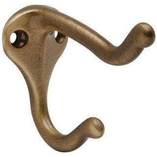 Schlage SC571B609 Antique Brass Wardrobe Hook 3 Inch Projection Coat and Hat Hook: Office Products