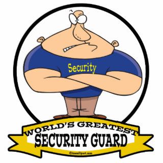 WORLDS GREATEST SECURITY GUARD MEN CARTOON PHOTO CUTOUTS