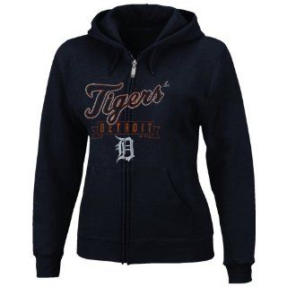 Detroit Tigers Women's Enjoy the Moment Full Zip Hooded Fleece by Majestic Athletic (Small)  Sports Fan Sweatshirts  Sports & Outdoors