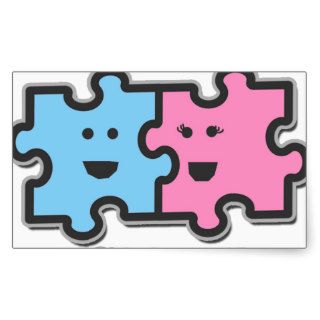 We Fit Together Puzzle Pieces Rectangular Stickers