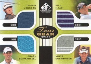 2012 SP Game Used Edition Golf Tour Gear Quads #TG4 YNGGUN Dustin Johnson/Bill Haas/Charl Schwartzel/Louis Oosthuizen PGA Memorabilia Trading Card: Sports Collectibles