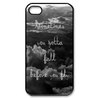 Sometimes You Gotta Fall Before You Fly Iphone 4 4s Case Cover ,Apple Plastic Shell Hard Case Cover Protector Gift Idea: Cell Phones & Accessories