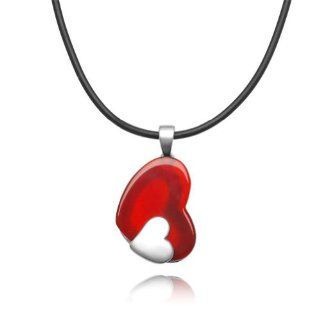Honeystore Girl's Red Agate Pendant 925 Sterling Silver Necklace Color Red Jewelry