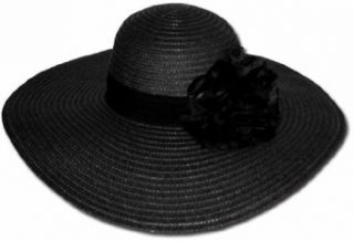 EH6641LF   Womens UPF 50+ 100% Paper Straw Flower Accent Wide Brim Floppy Hat   Brown/One Size at  Womens Clothing store