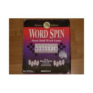 Deluxe Edition WORD SPIN Hand Held Word Game   1996 Original by GeoSpace with 16 magnetic spin wheels: GeoSpace: Books