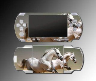 White Horses Pony Filly Pet Video Game Vinyl Decal Skin Protector Cover Kit for Sony PSP 1000 Playstation Portable: Video Games